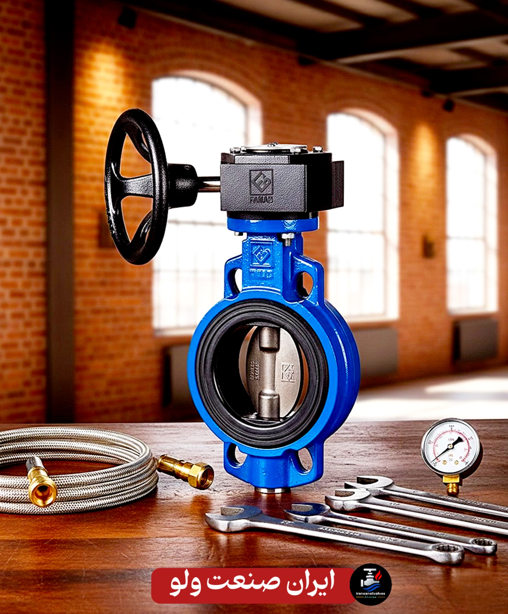 گیربکس فاراب ۱۴ اینچ - نمای کامل با فلنج ۳۵۰ میلیمتری