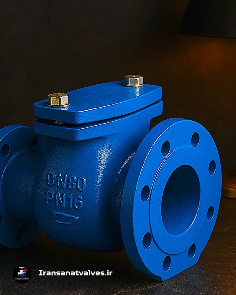 شیر یکطرفه دریچه ای زبانه لاستیکی فاراب سایز ۲ اینچ - نمای کامل