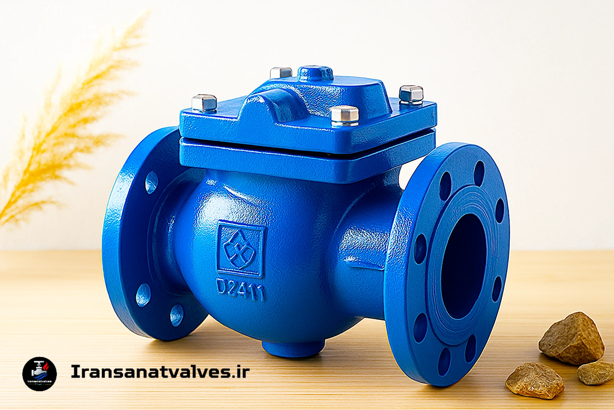 شیر یکطرفه دریچه ای زبانه فلزی فاراب سایز ۱۲ اینچ - نمای کامل