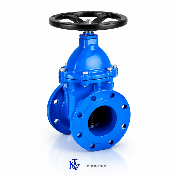 سری شیرآلات میراب مدل شیرفلکه کشویی زبانه فلزی سایز ۲.۱/۲ اینچ